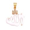 M90 cor pequeno pendente esmalte eterno allah letras árabes geométrico DIY joias