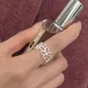 Anillo liso de estilo coreano, irregular, de plata de ley 925, combinable con todo, diseño de estilo nicho para mujer, anillo combinado resistente a la decoloración.