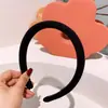 Diadema de Esponja de Ala Ancha Estilo Coreano Parte Superior del Cráneo Chica Celebridad de Internet Diadema para Lavarse la Cara Botón de Pelo Saliente Simple Sello de Pelo