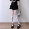 Lolita Meia de Renda Branca com Punho de Renda Estilo Japonês para Meninas Meia de Comprimento Médio JK Meia Fina lolita