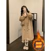 Casaco de Lã Pequeno Estilo Coreano para Mulheres, Novo Outono e Inverno 2026 Casaco Médio Espesso Acolchoado de Algodão Trench Coat