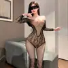 Lencería de entrepierna abierta Conjunto Pasión Medias Transparentes Tentación Sexy Body Ropa de Red Uniforme Tentación Etiquetado Transfronterizo
