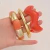 Pulsera de Borde Ancho con Superficie de Espejo de Venta Caliente Transfronteriza Europea y Americana, Pulsera Brillante Exagerada Personalizada, Pulsera de Resina Acrílica