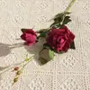 Flor Artificial Rosa Cacheada de Pétalas Úmidas com Haste Longa para Decoração de Casa, Fotografia de Casamento, Decoração Suave e Arte Floral
