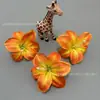 Flor de Hemerocallis de Seda Impresa en 3D Cabeza de Flor Boda Decoración del Hogar Set de Hotel Hecho a Mano Floral Accesorios de Fotografía