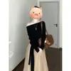 ¡Llegó! Nuevo top de estilo otoñal con un toque francés, que presenta un diseño de cintura anudada que acentúa la figura y te hace lucir más pálida.. Top de otoño para mujer