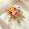 Alfileres de Boutonniere para Padrinos y Damas de Honor, Ramilletes de Boda para el Novio y la Novia, Juego Completo de Arreglos Florales para los Padres, Cinta