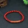 Pulsera de Cuentas Doradas de Cinabrio Pulsera de Cuentas de Buda Arena de Cristal Granular Bronceado Joyería Roja de Arena del Año de Esta Vida Suministro en Vivo