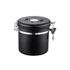 Frasco Sellado de Acero Inoxidable 304 Engrosado con Válvula de Escape Frasco de Almacenamiento Frasco de Conservación de Granos de Café con Cuchara Tarro de Té