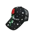Boné de Baseball Feminino Bordado com Letra Rosa com Diamante Chapéu de Vela Dança Versátil Casual Protetor Solar Chapéu Fashion