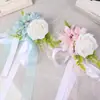 Nuevos Suministros para Bodas Flor en Respaldo de Silla Estilo Occidental Decoración Exterior Arreglo Flor en Respaldo de Silla Estilo Bosque Flor Artificial Ramo Decorativo