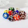 Qiyuyuan punto exterior flor pequeña vidrio cuentas de agujero grande cuentas sueltas DIY accesorios de joyería hechos a mano Accesorios de pulsera Panjia Venta al por mayor