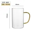 Taza de vidrio de alto boro alto valor de color taza de color para el hogar con mango taza para jugo resistente a altas temperaturas taza de agua venta al por mayor impresión de LOGOTIPO