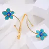 Pulseira de Braço Flor de Gotejamento de Óleo Metálica Cruzada Estilo Coreano Europeu e Americano, Ajustável, Joia Feminina Elegante e Única