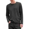 Camiseta de manga longa Magic Bear, estilosa e legal, cor pura suave, para homens, corte casual e relaxado, ombro normal, gola redonda, camada base