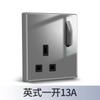 Panel de enchufe de interruptor gris tipo 86, interruptor de punto de pared de vidrio templado con espejo de control doble simple con luz LED para el hogar