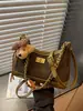 Bolso de hombro con cadena bordada de patrón de rombos, nuevo estilo 2026, versátil, moderno y elegante, se puede llevar como bolso de hombro, bolso cruzado o bolso de axila