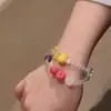Pulseira de Frutas Coloridas Dopamina de Verão para Mulheres, Super Delicada, Doce, Fashion, Versátil e Joia de Mão Exquisita