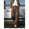 Calças Cargo Paratrooper Plissadas Estilo Japonês para Homens, Novas para Primavera e Outono, Bolso Grande, Tendência Retro High Street, Soltas Casuais, Calças Longas