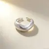 Anel Geométrico Fosco Minimalista, Estilo Coreano, Design de Nicho Dongdaemun, Anel de Onda Simples e Versátil, Fornecimento Direto da Fábrica