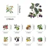 Paquete de Pegatinas Retro de Plantas y Frutas Transparente Impermeable para Cruce de Fronteras Pegatina de Mascota Material de Decoración para Manualidades DIY Funda de Teléfono Móvil