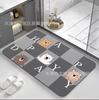 Tapete Absorbente de Barro Diatómico Tapete de Piso para Inodoro Secado Rápido Puerta de Baño Alfombra Antideslizante para Pies Alfombra Suave para Inodoro Linda de Dibujos Animados