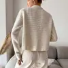 2026 Nuevo Cárdigan Corto de Punto Suelto de Manga Larga con Diseño Tejido Texturizado de Cuello Redondo Estilo Chanel Retro Transfronterizo
