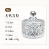 Azucarero de vidrio de patrón de diamantes grande estilo francés, frasco de comida sellado para el hogar, botella de almacenamiento de frutas secas, frasco de almacenamiento de dulces y té