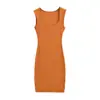 Atacado de roupas femininas transfronteiriças 2026 outono novo estilo europeu e americano sexy gola quadrada justa sem mangas regata vestido midi