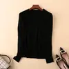 Suéter de Color Sólido para Primavera y Otoño, Nuevo Estilo Coreano Casual, Cuello Redondo, Holgado, Talla Grande, Camiseta de Punto para Mujer, Jersey, Venta al por Mayor