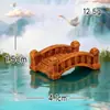 Micro-Paisaje Creativo Puente de Madera Estilo Antiguo Pabellón Jardinería Paisajismo Decoración DIY Accesorios Artesanías de Resina Adornos Pequeños