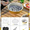 Set de Picnic para Barbacoa Desechable Sartén para Barbacoa Estufa Estufa de Carbón para Exteriores Equipo de Camping Suministros