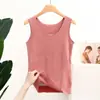 Chaleco térmico sin costuras para mujer, engrosado para invierno con parches calefactores, protección para cintura y abdomen, prenda interior, top versátil de capa base
