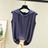 Chaleco Delgado de Modal para Mujer Primavera/Verano 2023, Top sin Mangas, Camiseta con Capucha Adelgazante Talla Grande, Capa Base Holgada