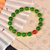 Pulsera de Cuentas Redondas de Zafiro de Taiwán de Xinjiang para Mujer, Pulsera de Jade Multi-Tesoro de Jaspe, Cuarcita Verde Espinaca, Venta Directa