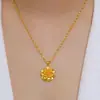 Colgante Popular de Flor de Peonía para Mujer, Chapado en Oro, Cadena para Clavícula Duradera y que No se Desvanece, Venta al por Mayor