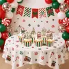 Doces de Natal de fronteira, faixa de letras estilo retrô, elementos de árvore de Natal, faixa de aniversário, topo de bolo de festa e arranjo decorativo