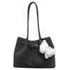 Bolso de mano grande de estilo coreano para uso diario, fresco y moderno, versátil para ir al trabajo, bolso de hombro tejido de color liso, bolso de mano versátil