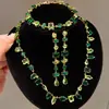 ¡Lujo europeo y americano! Collar de flor de circón de colores con gota de agua, cadena para clavícula de estilo court vintage, joyería de lujo ligero de alta gama