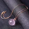 Transmisión en Vivo de Celebridad de Internet Transfronteriza Nuevo Colgante de Corona de Cristal Rosa Moda Cadena para Clavícula Collar de Oro Rosa para Mujer para Novia