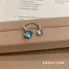 Anillo de herradura de acero inoxidable 316 brillante con circonita, anillo abierto, joyería de mano de nicho de lujo ligero, dulce y fresco, venta al por mayor