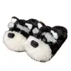Lindas pantuflas de algodón con temática de perro para mujer, perfectas para otoño e invierno. Estas pantuflas de peluche de dibujos animados de Schnauzer son cálidas, de suela gruesa y forradas de felpa para mayor comodidad en casa.