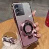 Ouro Rosa Compatível com vivo S12 e S12 Pro Capa de Silicone, Proteção Completa à Prova de Choque Capa de Telefone Transparente