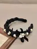 Diadema de Moda Alta con Dientes Ondulados y Perlas de Felpa, Antideslizante, Textura Esponjosa Accesorio para el Cabello