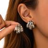 Moda Transfronteriza Europea y Americana Estilo Ins Pendientes Colgantes Sexys con Estampado de Leopardo para Mujer Pendientes Geométricos Irregulares en Forma de C de Resina Creativa