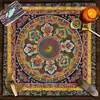 Toalha de Mesa para Tarot Pano Tapete Fases da Lua Flores de Girassol Sol 12 Constelações Toalha de Mesa de Veludo