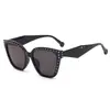 Gafas de Sol de Moda Transfronterizas Europeas y Americanas para Mujer, Gafas de Sol Tachonadas Versátiles de Moda, Gafas con Bloqueo de Color y Luz Azul para Hombre