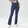 Pantalones de Yoga Acampanados Elásticos Deportivos de Yoga de Color Sólido con Cintura Cruzada para Mujer de Verano 2025 Europeos y Americanos Amazon