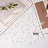 Novas e estilosas decorações de arte para unhas em formato de pétala de cristal de gelo, flores translúcidas tridimensionais de cinco pétalas, ornamentos de flores de resina multicoloridos misturados