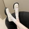 Zapatos Mary Jane de cuero estilo francés vintage con suela gruesa para mujer, otoño 2024, nuevos zapatos de moda de una sola capa con doble hebilla y boca baja.